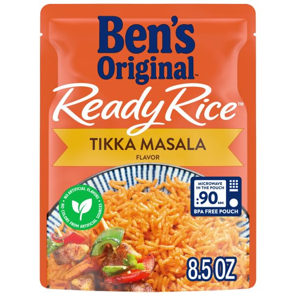 BEN'S ORIGINAL Ready Rice Tikka Masala Flavored Rice Easy Dinner Side 8.5 oz Pouch