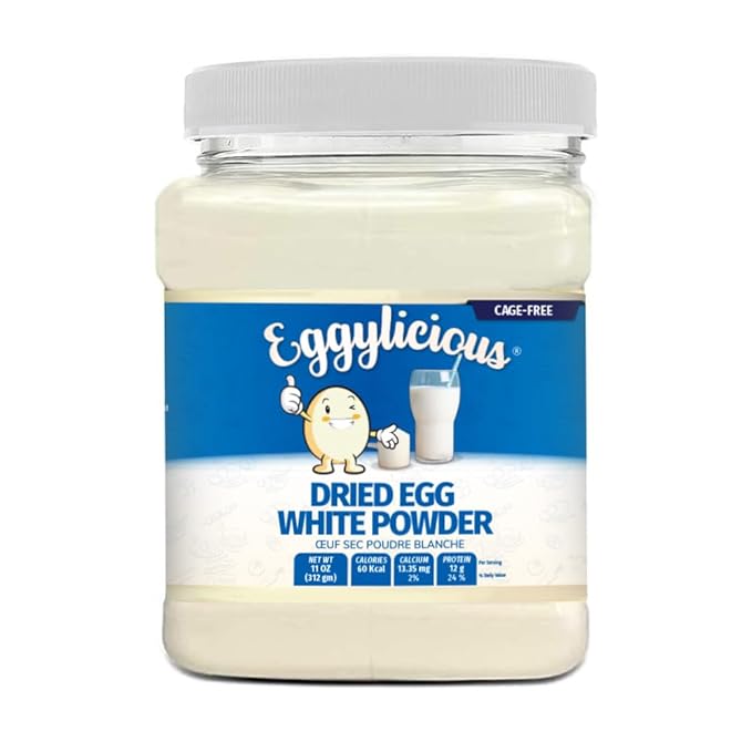 Eggylicious | Cage-Free Egg White Powder 11 oz (312 gm) | Made in USA from Humanely-Raised Cage-Free Eggs | Perfect for Macarons Fluffy Meringues Shakes Omelets | Non-Bioengineered No Additives
