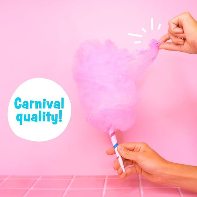 Cotton Candy Express Floss Sugar Variety Pack with 3 - 11oz Plastic Jars of Cherry Blue Raspberry &amp Grape Flossing Sugars Plus 50 Paper Cotton Candy Cones