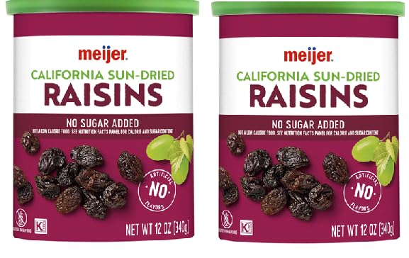 California Sun Dried Raisins No Sugar Addes (Pack of 2 12 oz. each)