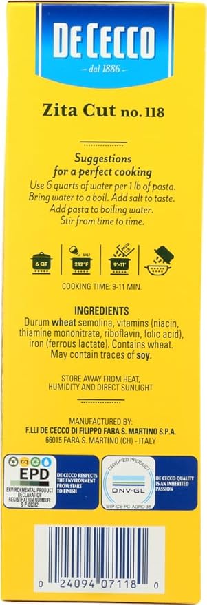 De Cecco Zita Cut No. 118 16 oz (pack of 6)