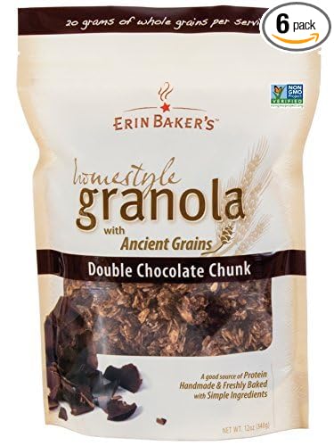 Erin Baker's Homestyle Granola Double Chocolate Chunk 12-Ounce Bags (Pack of 6) by Erin Baker's