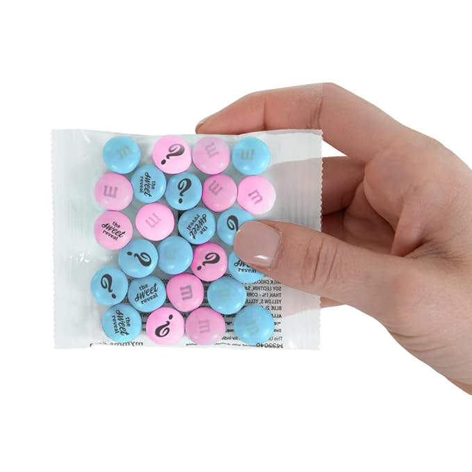M&ampM'S World Gender Reveal Favors Milk Chocolate Candy .75oz 20 Pack Bag with Light Blue and Pink M&ampM'S for Baby Showers Gender Reveal Events and Party Giveaways
