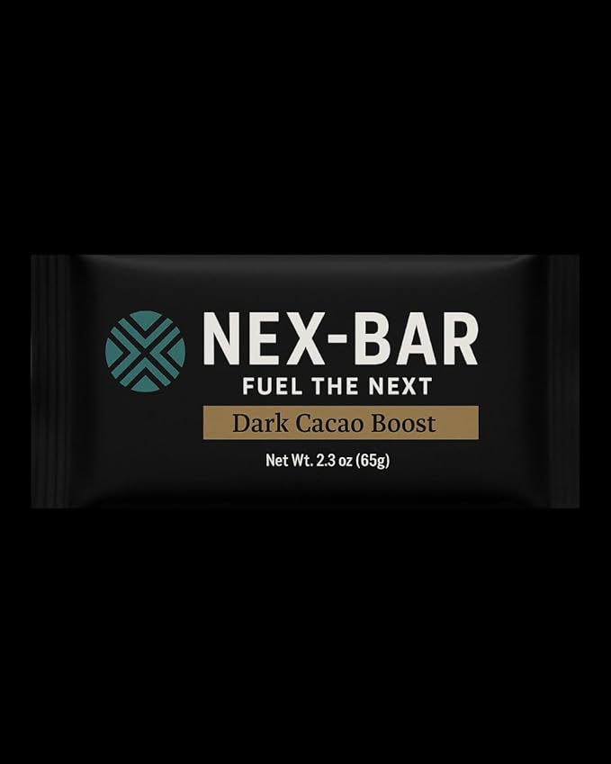 NEX-BAR Dark Cacao Boost Protein Bars - 8 Pack (19G Protein) No Added Sugar No Artificial Sweeteners