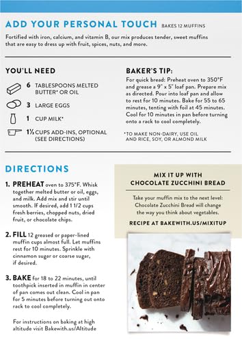 King Arthur Gluten-Free Muffin Mix Certified Gluten-Free Non-GMO Project Verified Certified Kosher 16 Oz