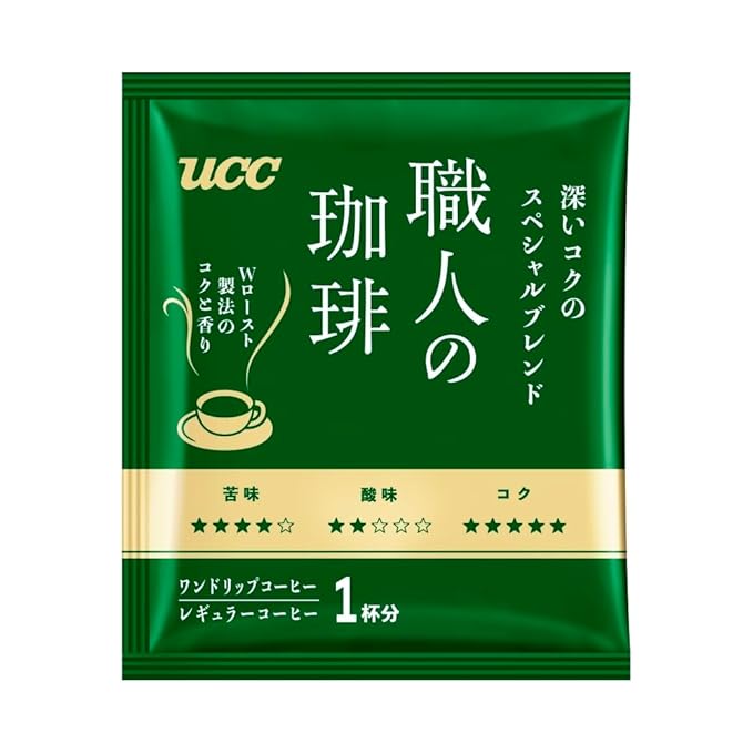 UCC Shokunin Coffee Special Blend Single Serve Japanese Style Pour Over Coffee Imported from Japan 100 Individual Bags 0.25 Oz (7g) per bag Sun-Dried Beans Artisan Crafted Each Bag Makes 5 oz C