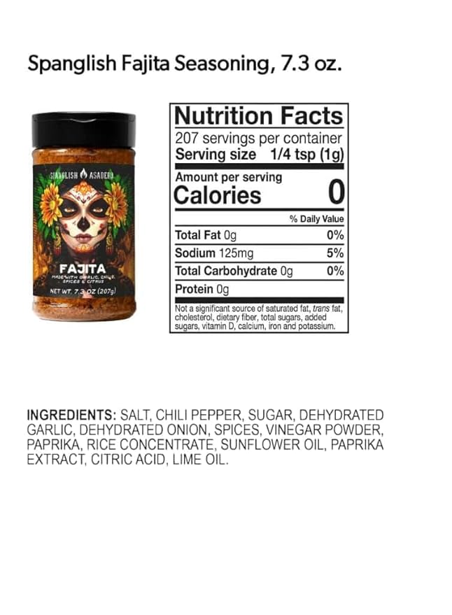 Mexican Traditional Seasoning Mix Asadero-Style Spice Blend for Chicken Beef Pork and Vegetables with Bonus Slap Ya Mama Seasoning Packet (7.3 oz Carne Asada/Fajita)
