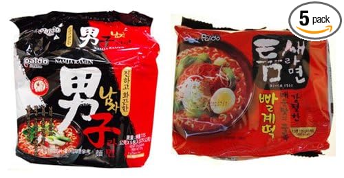 Hot &amp Spicy Ramen Combo Teumsae Ramen(5 Packs) + Namja Ramen(5 Packs)