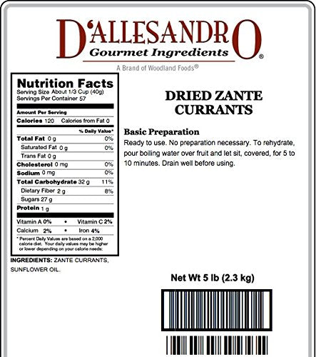 Zante Currants 5 Lb Bag