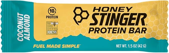 Honey Stinger Protein Bar Coconut Almond Protein Packed Food for Exercise Endurance and Performance Sports Nutrition Snack for Home &amp Gym Post Workout 15 Pack