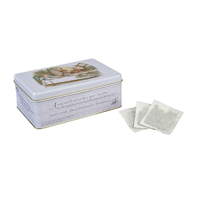Alice In Wonderland Tea Tin with 100 English Teabag Selection