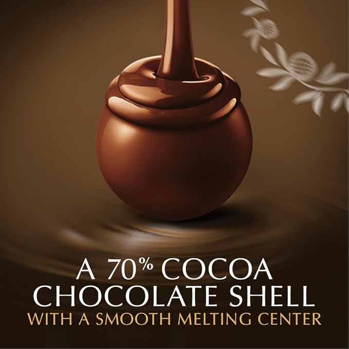 Lindt LINDOR 70% Extra Dark Chocolate Truffles Dark Chocolate Candy with Smooth Melting Truffle Center Great for Gift Giving 5.1 oz. Bag (6 Pack)