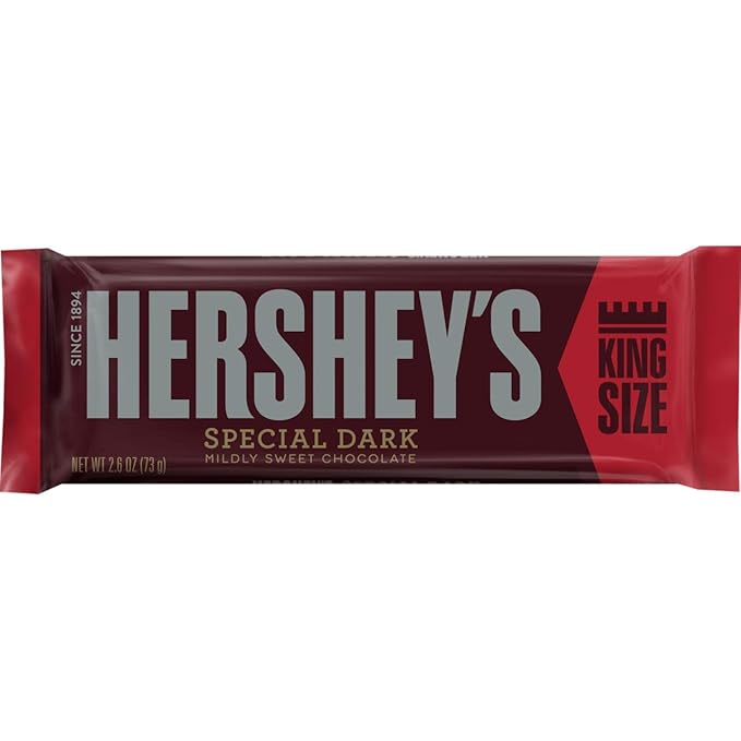 HERSHEY'S Special Dark Chocolate Candy Bars King Size (Pack of 18)