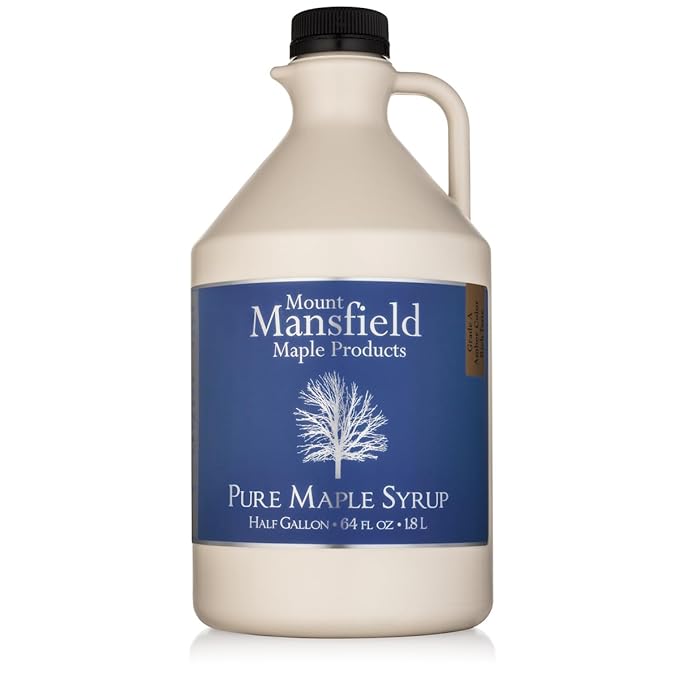 Mansfield Maple Pure Vermont Maple Syrup in Plastic Jug Grade A Dark Robust Half Gallon