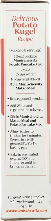 Manischewitz Potato Pancake Mix 6-ounce Boxes (Pack of 12)