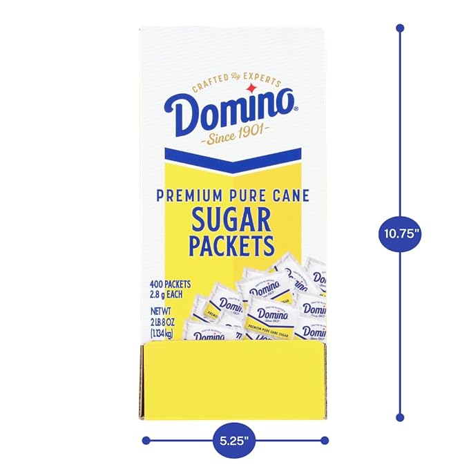 Domino® Sugar Packets 400 Sugar Packets (2.8 g each) in Dispenser Box (Pack of 2)
