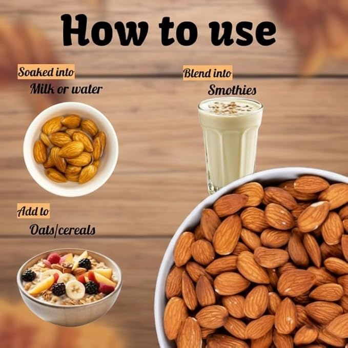 California Almonds 100gm |Badam Giri | High in Fiber &amp Boost Immunity | Real Nuts | Whole Natural Dry Fuits