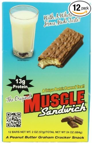 Muscle Foods Muscle Sandwich Bars Peanut Butter Graham 2-Ounce Bars ( 12 count ) by Muscle Foods