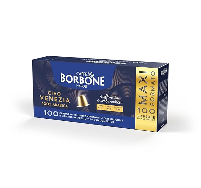 Caffè Borbone Ciao Venezia Aluminum Capsules Compatible with Nespresso Original Machines Medium Roast 100 Count