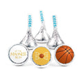 90ct Basketball Party Favors Stickered Kisses Candy Let the Madness Begin (90 Count) - Yellow - Candy Included