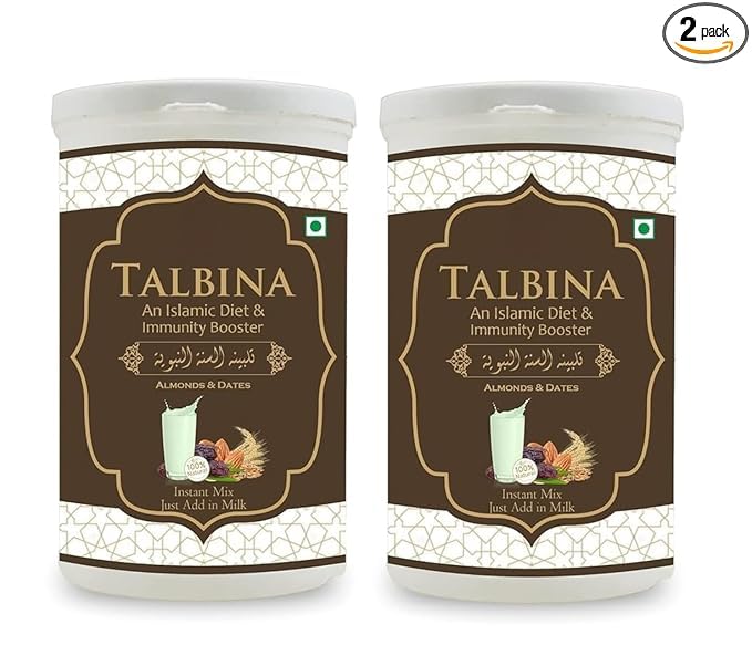 Tal-bina Instant Mix with Almond &amp Dates 300g(pack of 2) Immunity Booster Healthy Food For All Ages NO flavour &amp chemical added