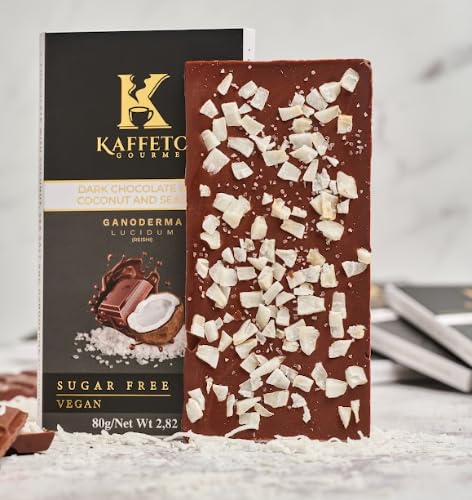 Kaffeto 70% Cacao Dark Chocolate with Reishi. 3 Bars Variety