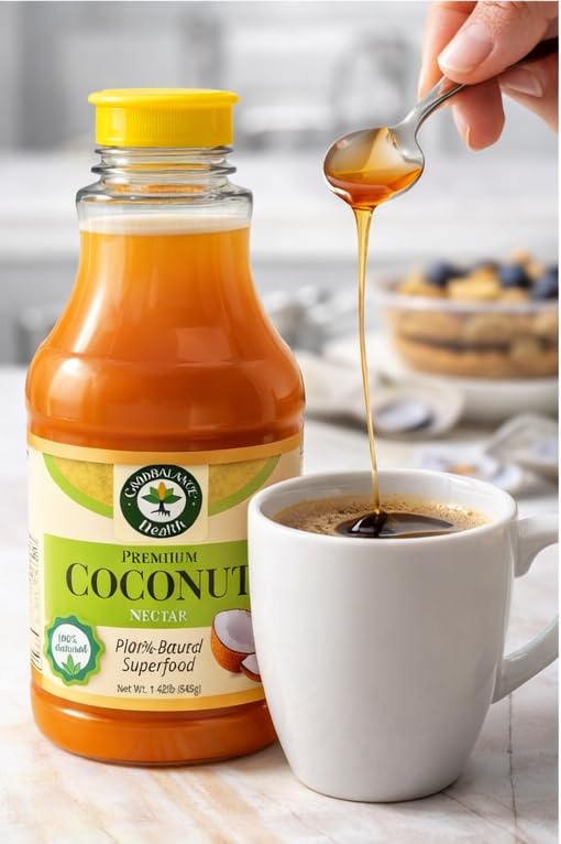 Good Balance Health Coconut Nectar | Natural Liquid Sweetener | Low Glycemic Sweetener | All Natural and Organic | Sugar Substitute | Non GMO Gluten Free Keto Sugar Vegan Friendly Baking | 22 Ounc