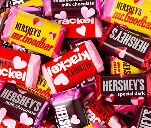 Candykrave Assorted Hersheyes Valentine Milk Chocolate Candy -2lb Bulk MrGoodbar Krackel Dark &amp Milk Chocolate Bars candy Bulk Chocolate Candy for Valentine Easter Parties Gifting &amp More