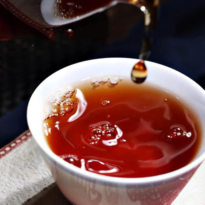 Yunnan Pu'er Tea Brick - Fermented Black Tea Since 2009 Organic Pu-erh 500g Package With Bamboo Leaves Traditional Method