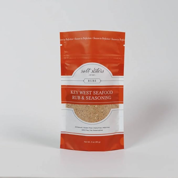s.a.l.t. sisters Key West Seafood Rub &amp Seasoning (3 Ounce) | All-Natural Gluten Free MSG Free Non-GMO | Dry &amp Wet Rub Seasoning Base | Versatile Use for Chicken Wings Brisket Pulled Pork