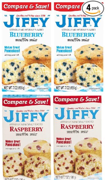 Raspberry and Blueberry Muffin Mix (4 Boxes 7 oz. Each)