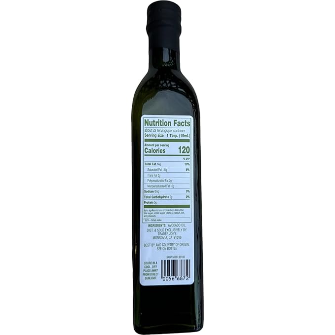 Trader Joe's Avocado Oil All Purpose High Heat Cooking Oil 16.9 Fl Oz (Pack of 1)