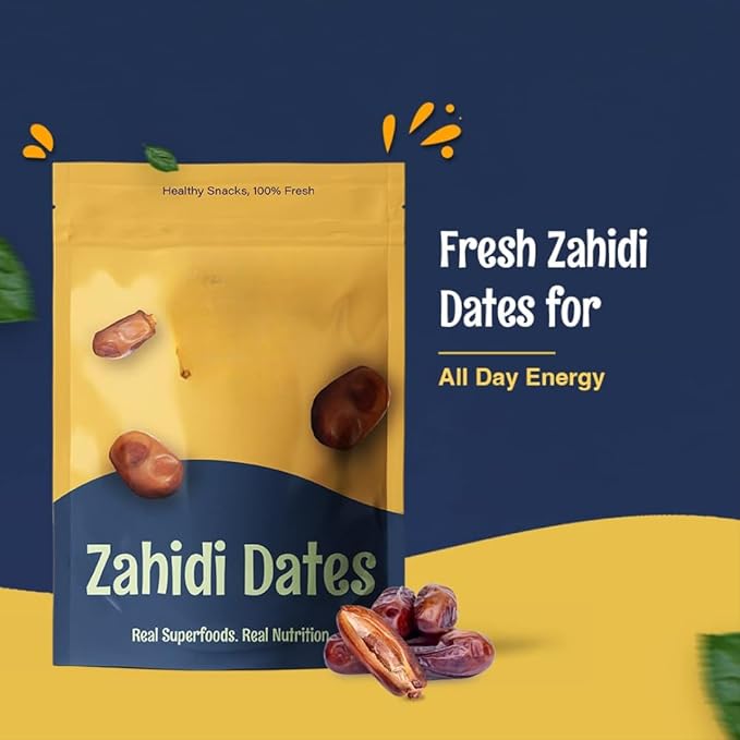 Generic Premium Dried Zahidi Brown Dates Khajur/Khajoor Dry Fruits Energy Booster High Fibre Healthy Snacks -500 g