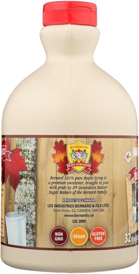 BERNARD - Pure Maple Syrup Grade A Very Dark Strong Taste 3x32oz