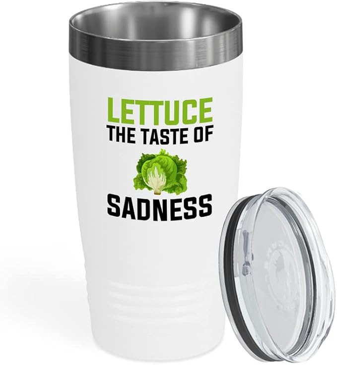 Meat lover White EditionTumbler 20oz - Lettuce the taste of the Sadness - Meat consumer beef lover epicure gourmet gourmand