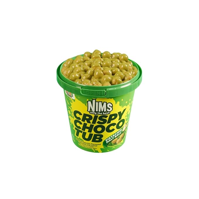 NIMS Crispy Choco Tub – Mixed Milk Chocolate &amp Cereal Crunchy Snack Multiple Flavours Sweet Party Treats Dessert Topping 8.82 oz (250 gm) pack of 8 one flavor each