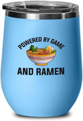 Ramen Lover Blue Edition Wine Tumbler 12oz - Powered by game - Food Lovers chicken pumpkin vegan pantry spicy noodles