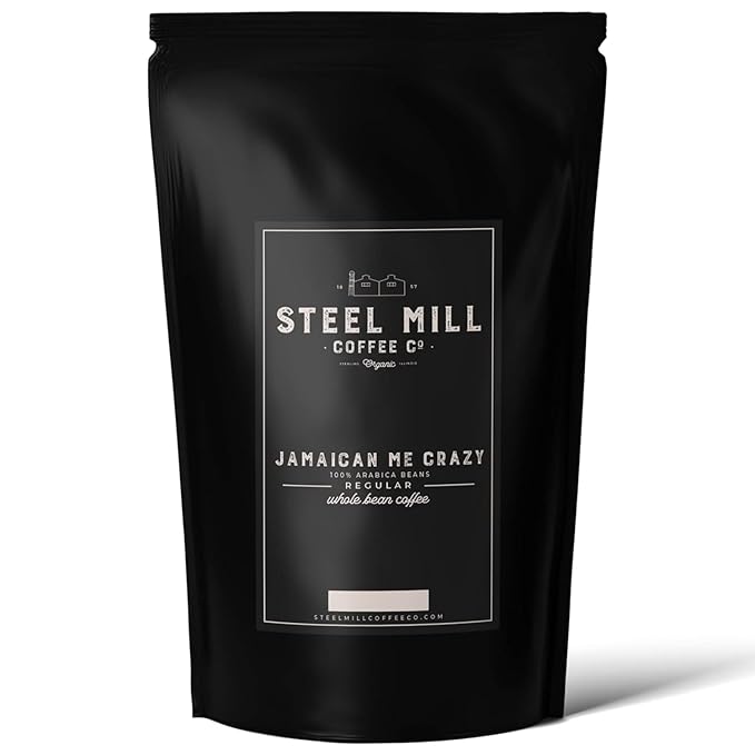 Steel Mill Coffee Co. - Jamaican Me Crazy Gourmet Flavored Coffee - Whole Bean - Regular - Medium Roast - 100% Arabica Beans - Vegan - Gluten-Free - Sugar-Free - 2lb Bag