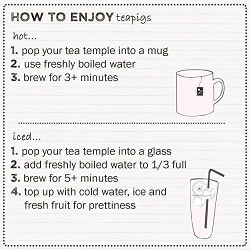 Teapigs Peppermint Leaves Tea Bags Made With Whole Tea Leaves Natural Ingredients Non-GMO Caffeine-Free – 90 Count (6 Packs of 15 Teabags)