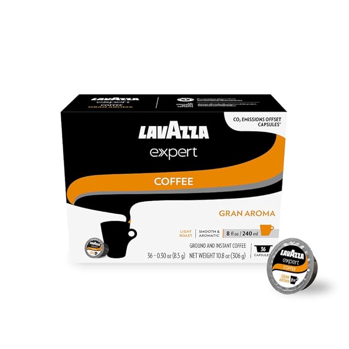 Lavazza Expert Gran Aroma Coffee Capsules Light Roast 100% Arabica Compatible with Lavazza Classy Plus Machine (36 Capsules)