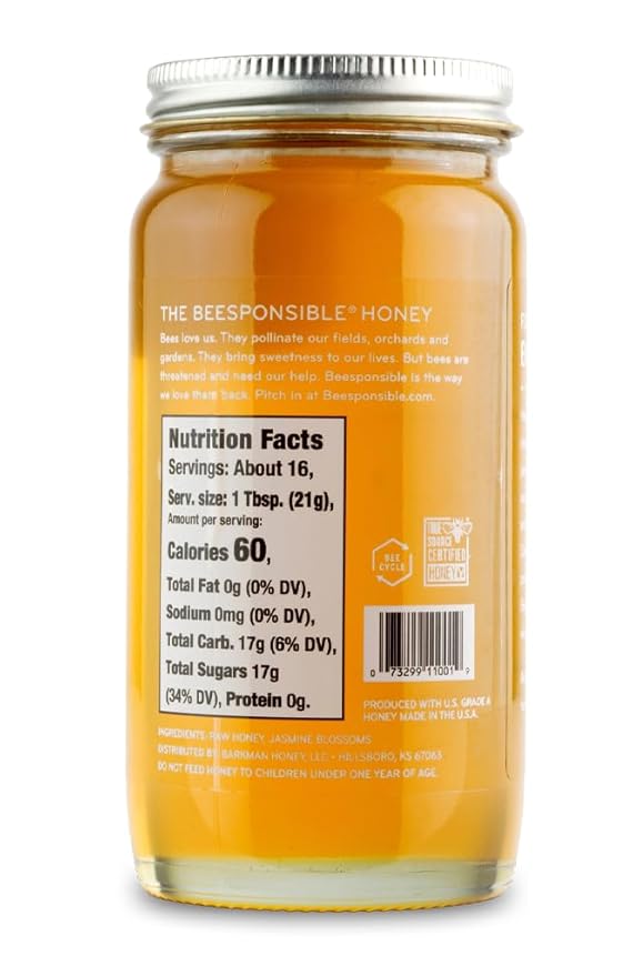 Bee Harmony Jasmine Infused Honey 12 OZ Pack of 2