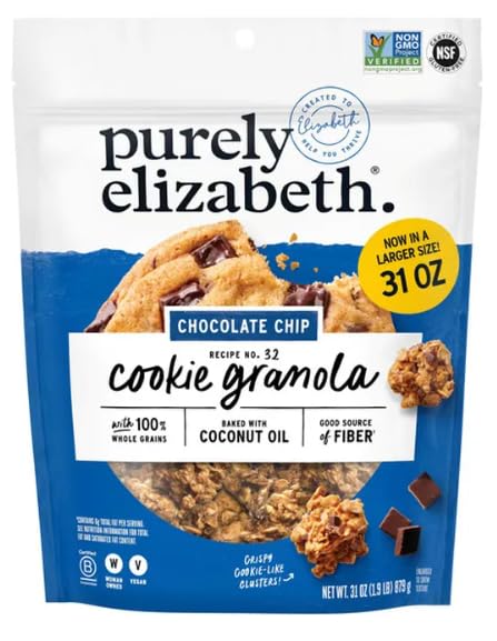 Purely Elizabeth Chocolate Chip Cookie Granola 31oz Bag