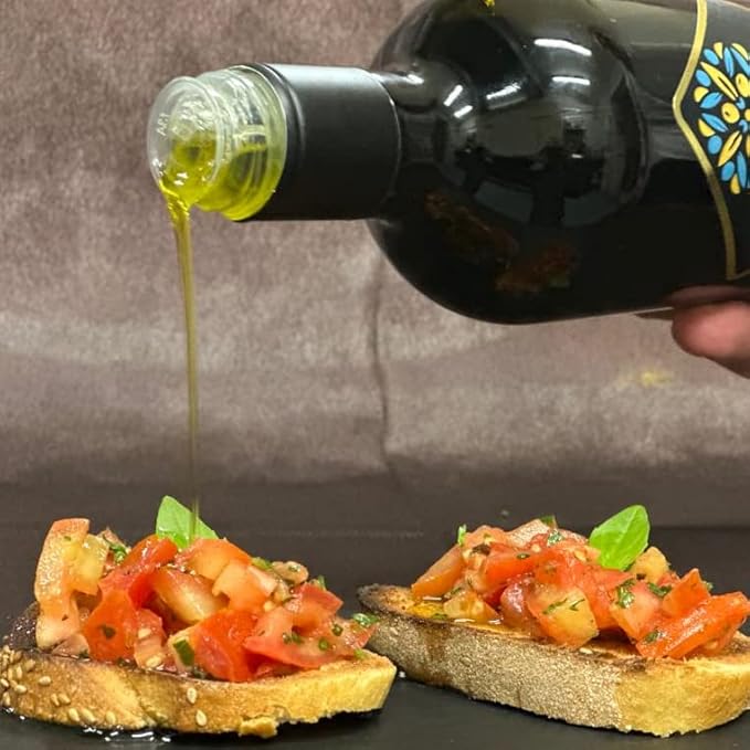 Galbasa - Organic Olive Oil from Sicily Italy - Extra Virgin First Cold Pressed Early Harvest - Polyphenol Rich Peppery Finish No Pesticides - 16.9 fl oz
