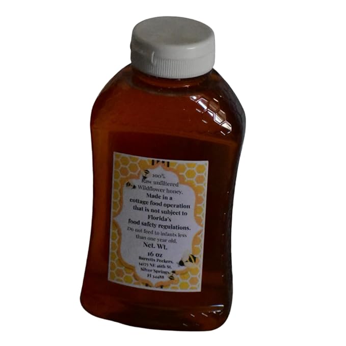 Raw Wildflower Honey Unfiltered from Ocala National Forest In Florida (16 ounces)