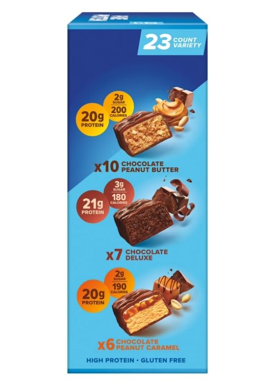 Pure Protein Bars Gluten Free Chocolate Variety Pack ~ 23 Count ~ 1 Pack.