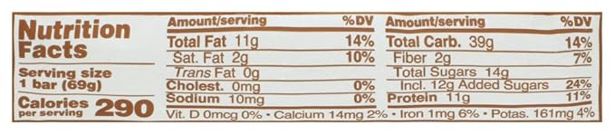 GoMacro Organic Macrobar 2 oz bars Peanut Butter Chocolate Chip 12 bars