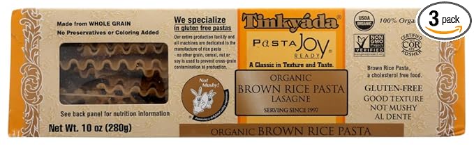 Tinkyada Organic Lasagna Brown Rice Pasta (3x10 oz.)