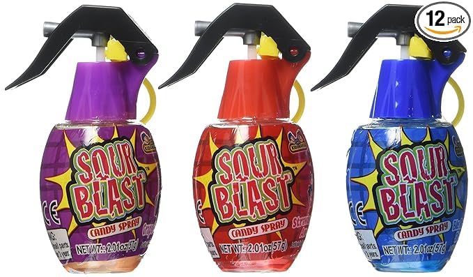 Kidsmainia Sour Blast Candy Spray Grenades 12 Count