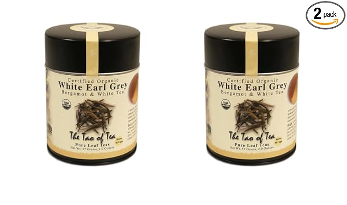 The Tao of Tea White Earl Grey Sun-Dried White Tea Loose Leaf 2-Ounce Tins (Pack of 2)