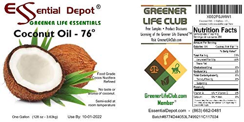 1 Gallon COCONUT Oil 76F + 1 Gallon RSPO Sustainable Not Hydrogenated PALM Oil Combination Pack - Food Grade - Safety Sealed Resealable HDPE Containers Microwave Safe (remove foil seal) Freezer Safe